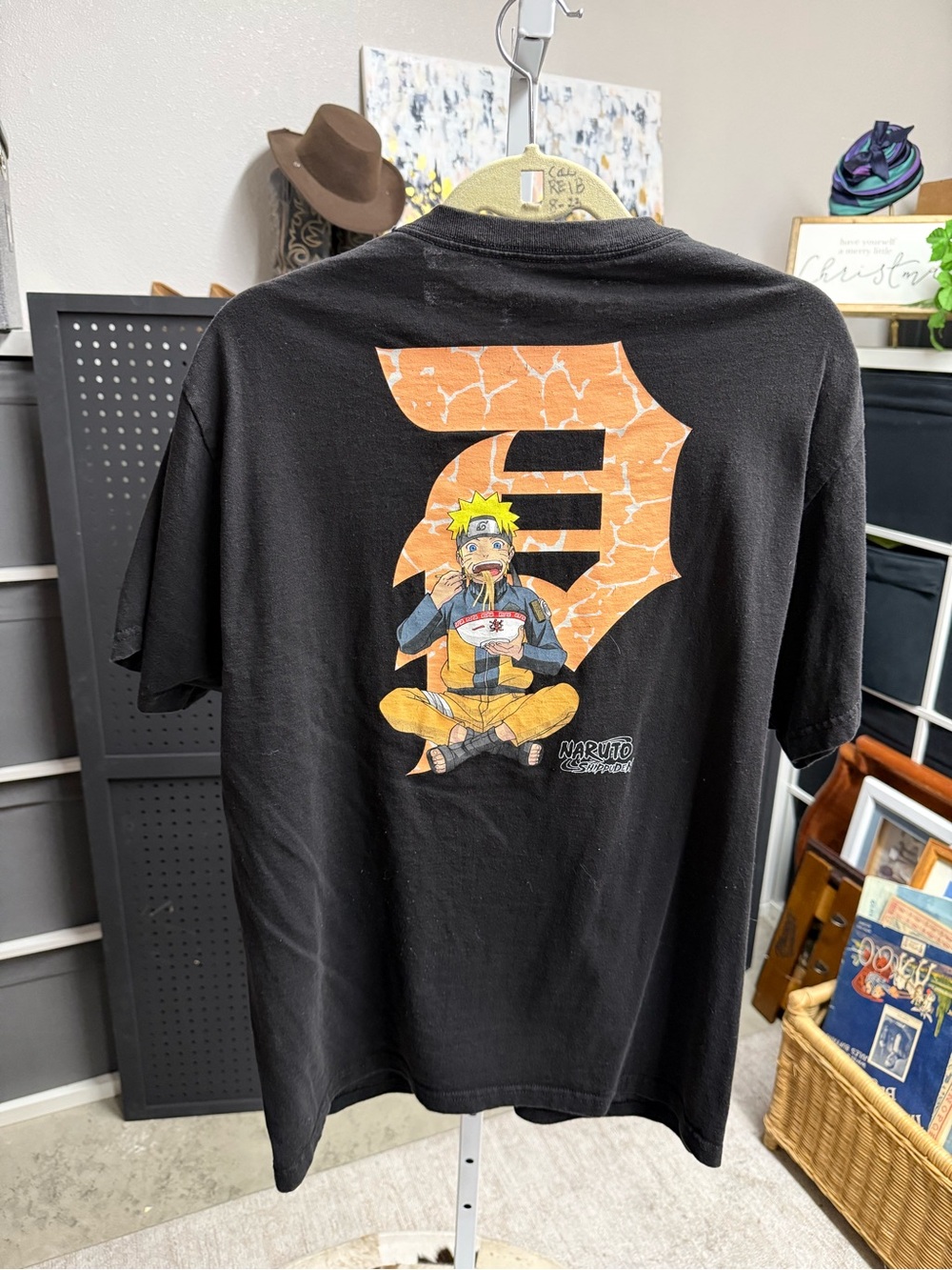 Naruto Graphic Tee in Black with Orange Accent